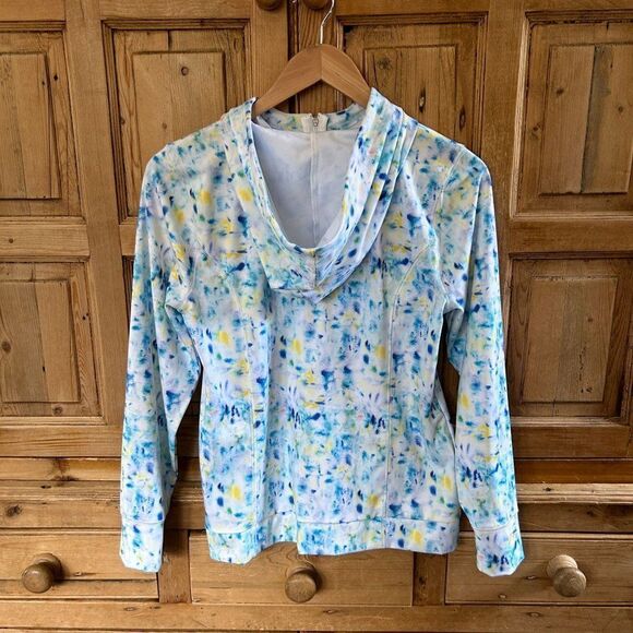 J. Crew Small Full Zip Athletic Long Sleeve Hoodie Hooded Tie Dye - Picture 7 of 10